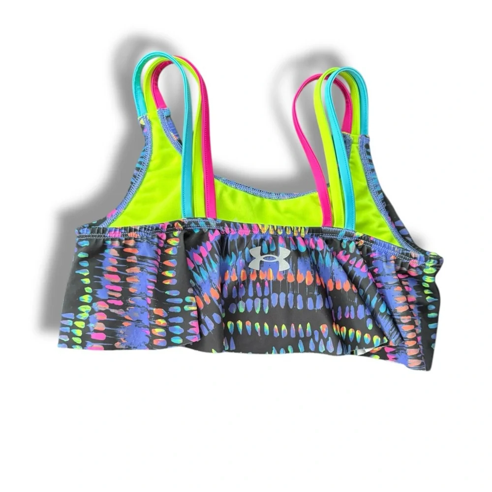 Under Armour Girls Multicolor Ruffled Bikini Top - Picture 2 of 2